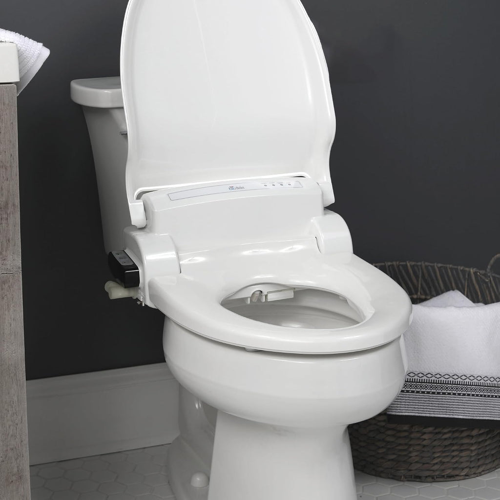 Bio Bidet Bliss BB1000 Electric Bidet Toilet Seat, Warm Water with Air Dryer, Heated Seat with Slow Close Lid, Remote Control, Elongated White