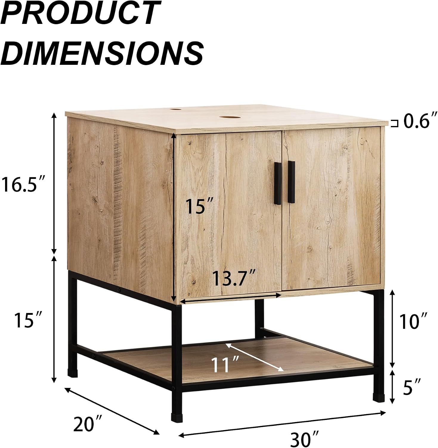 UEV 42' Rustic Oak Bathroom Vanity with Sink Combo,Industrial Iron Frame Bathroom Cabinet Sets with 3 Drawers Side Cabinet,Modern Brown Boat Tempered Glass Vessel Sink(029BR)