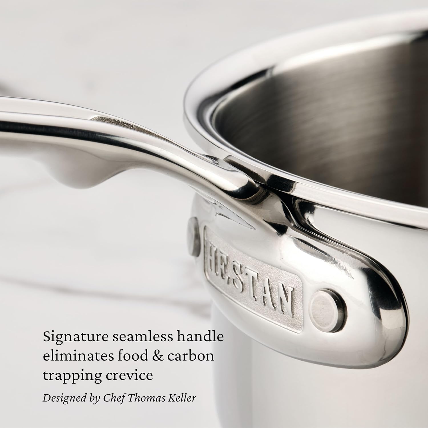 Hestan ProBond Luxe 5-Quart Essential Pan with Lid, Professional Clad Stainless Steel, ProCore Tri-Ply Clad Construction, Polished Exterior, Induction & Oven Safe