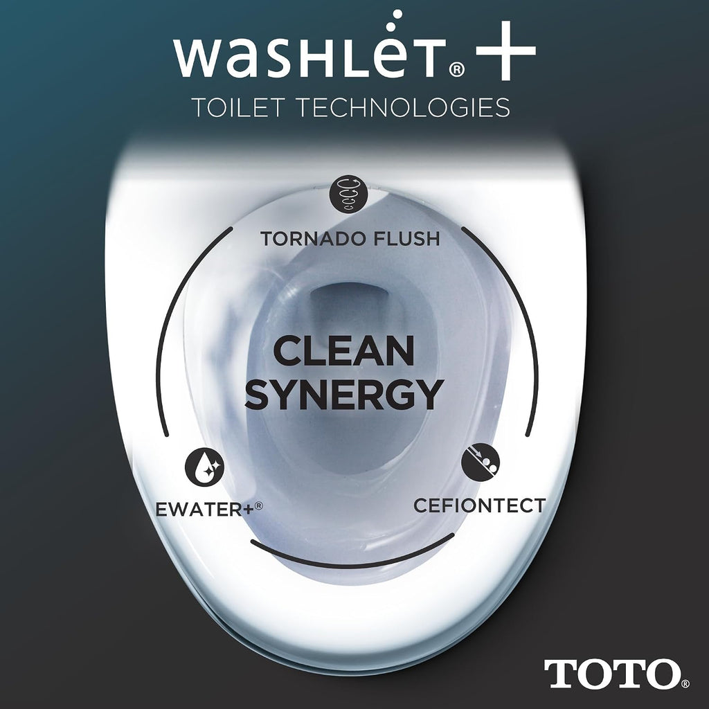 TOTO® WASHLET®+ Nexus® One-Piece Elongated 1.28 GPF Toilet and WASHLET S5 Bidet Seat, Cotton White - MW6423446CEFG#01