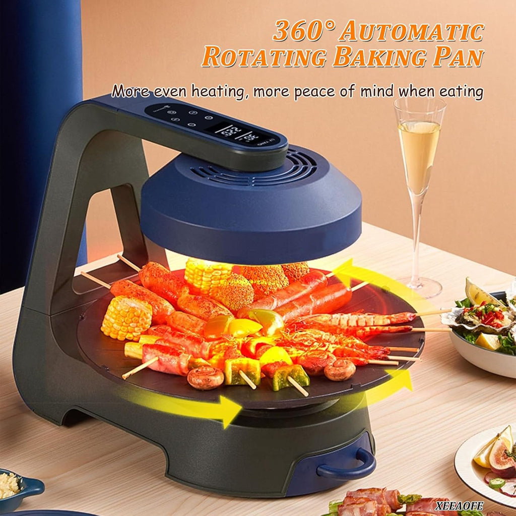 Indoor Smokeless Grill & Griddle, 1390W with Smart Temperature Control and Non-Contact Heating, Larger Grilling Area, Simple-Clean Removable Plates