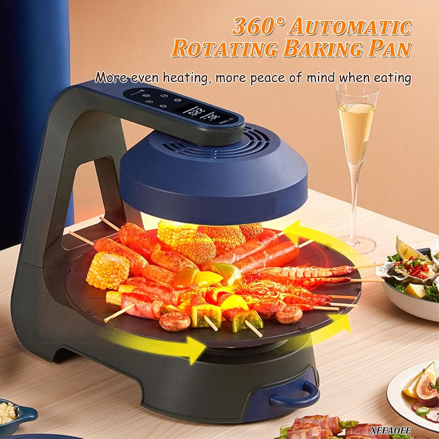 Indoor Smokeless Grill & Griddle, 1390W with Smart Temperature Control and Non-Contact Heating, Larger Grilling Area, Simple-Clean Removable Plates
