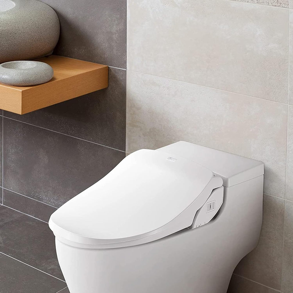 Bio Bidet Slim Two Electric Bidet Toilet Seat Round, Warm Water, Heated Seat, Night Light, Front and Rear Wash, Wireless Remote Control, White