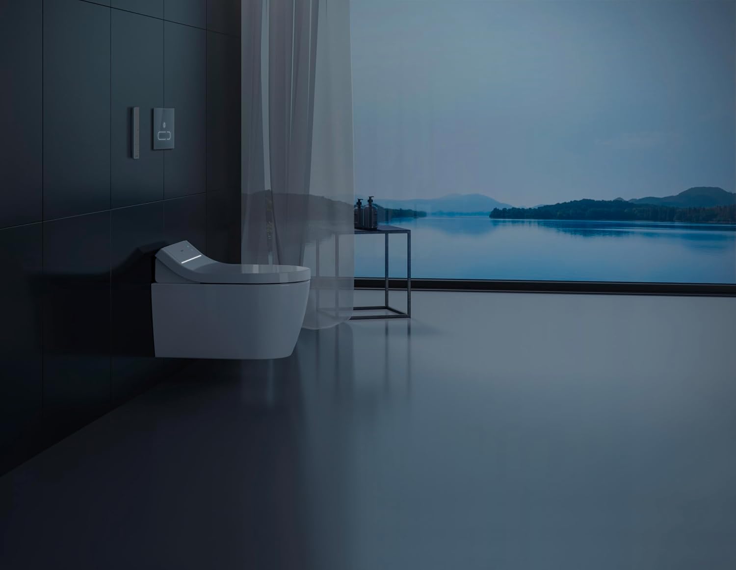 Duravit SensoWash Classic Elongated Bidet Seat, Warm Water with Air Dryer, Deodorizer, Heated Seat with Sensor and Slow Close Lid, Night Light, Remote Control, White