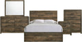 Picket House Furnishings Beckett 5-Piece King Panel Bedroom Set in Walnut