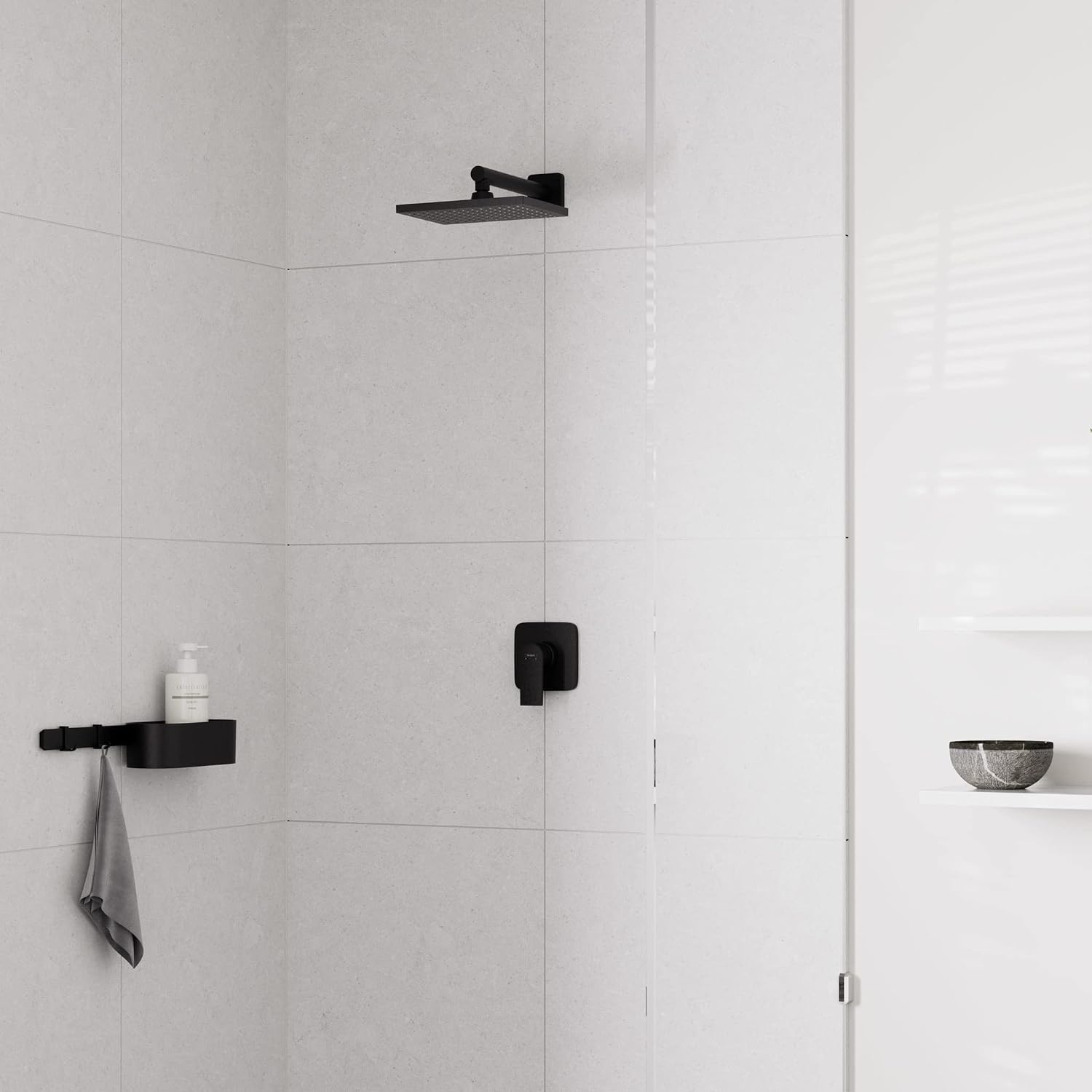 hansgrohe Vernis Shape Shower arm 24 cm, matt black, 26405670