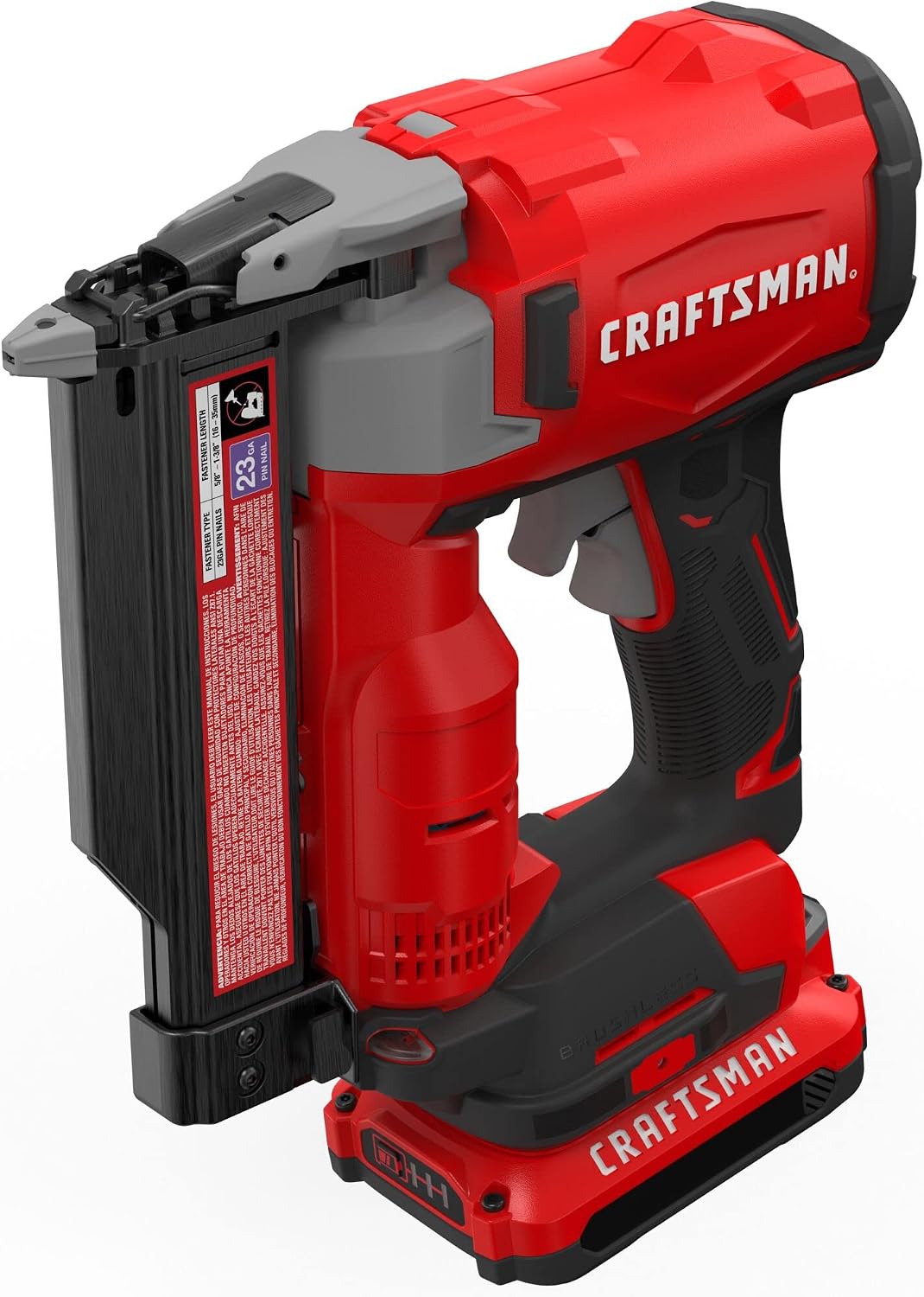 CRAFTSMAN V20 Pin Nailer Kit, 23 Gauge, Cordless, Battery and Charger Included (CMCN623C1)