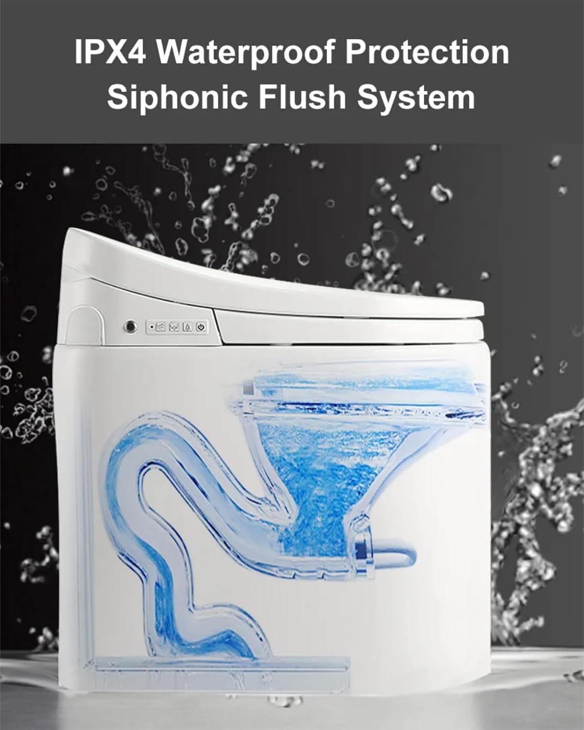 Homary Modern Smart Toilet, One-Piece Elongated Intelligent Bidet Toilet with Auto Flush, Heated Seat, Warm Water, Self Cleaning, Foot Sensor Flush, Tankless Design, LED Night Light