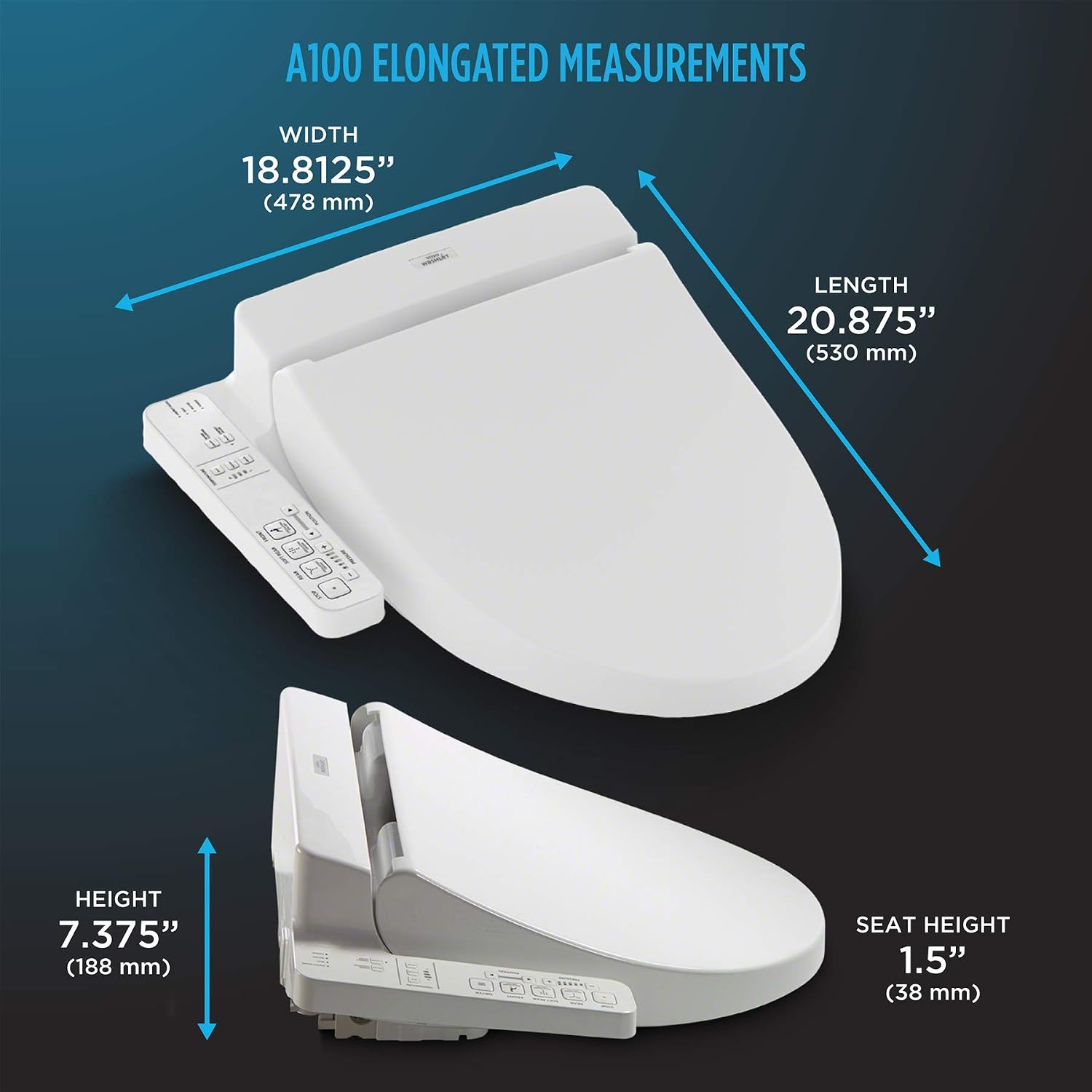 TOTO SW2014#01 A100 WASHLET Electronic Bidet Toilet Seat with SoftClose Lid, Elongated, Cotton White