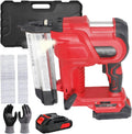 Electric Nail Nailer,21v Nailer Cordless,18 Gauge 2 in 1 Cordless Brad Nailer Stapler,U Shaped Nail/Straight Nail,for Upholstery and Carpentry,with Gloves,1 Battery&400 Nails,red