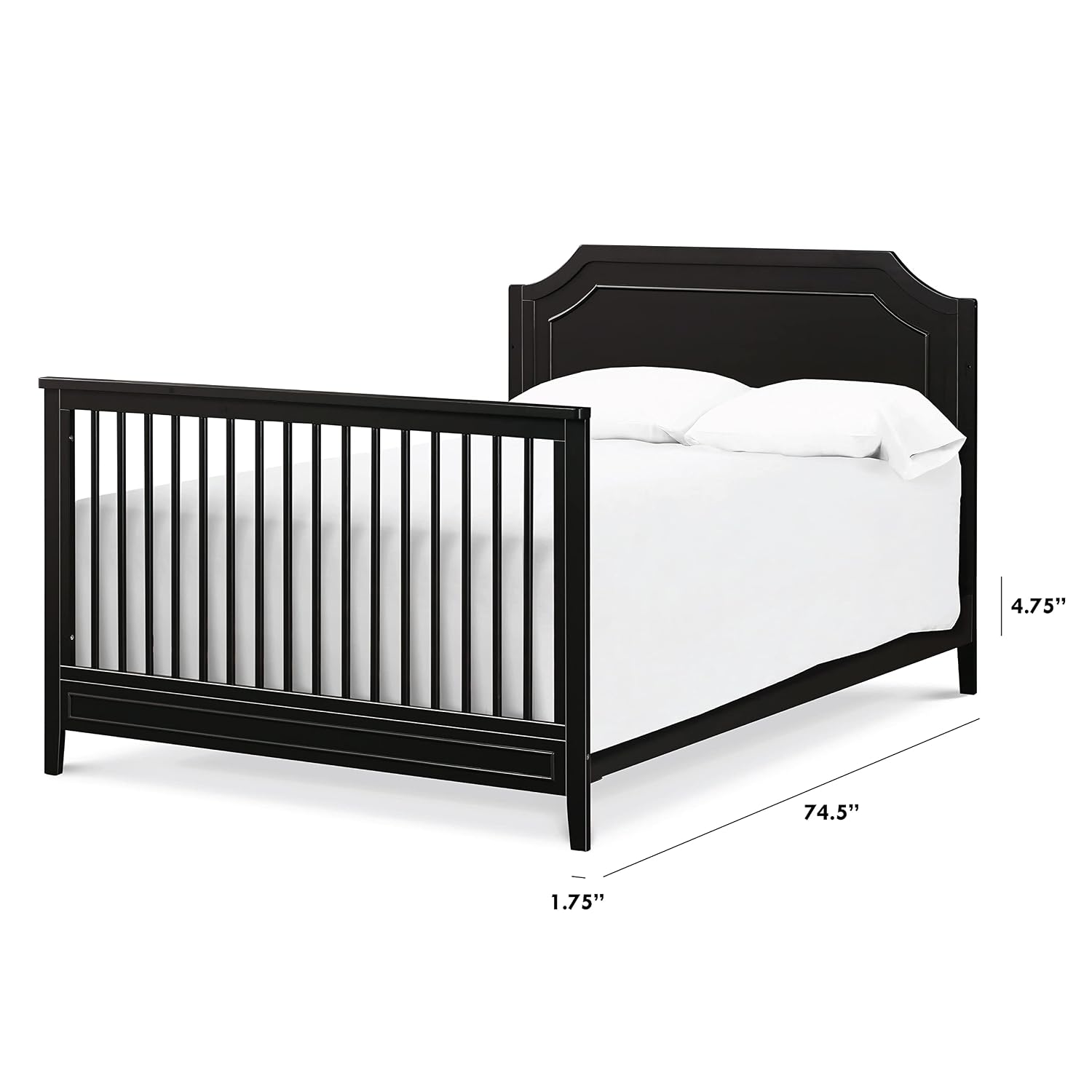 DaVinci Hidden Hardware Twin/Full-Size Bed Conversion Kit (M5789) in Ebony