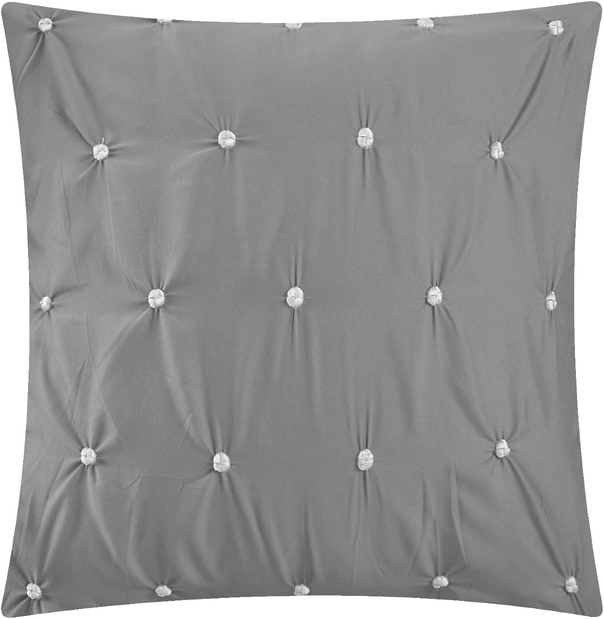 Chic Home CS2125-AN Cheryl 10 Piece Comforter Set Complete Bed in a Bag Pleated Ruched Ruffled Bedding with Sheet Set, Grey, Queen