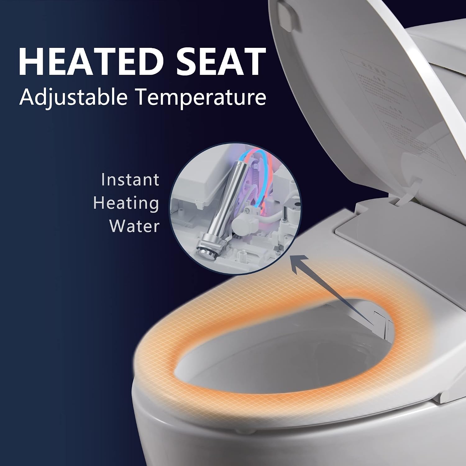 X1 Electric Bidet Seat for Elongated Toilets with Remote Control- Electronic Heated Toilet Seat with Endless Warm Water and Multifunctional Wash Functions，White，Easy Installation