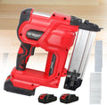 Cordless Electric 2 in 1 Nailer, Nailing Depth Adjustable, Handheld Woodworking Brad Nailer, Nailing Machine for Wood, with Auxiliary Lighting, for Homes, Renovation Companies Red