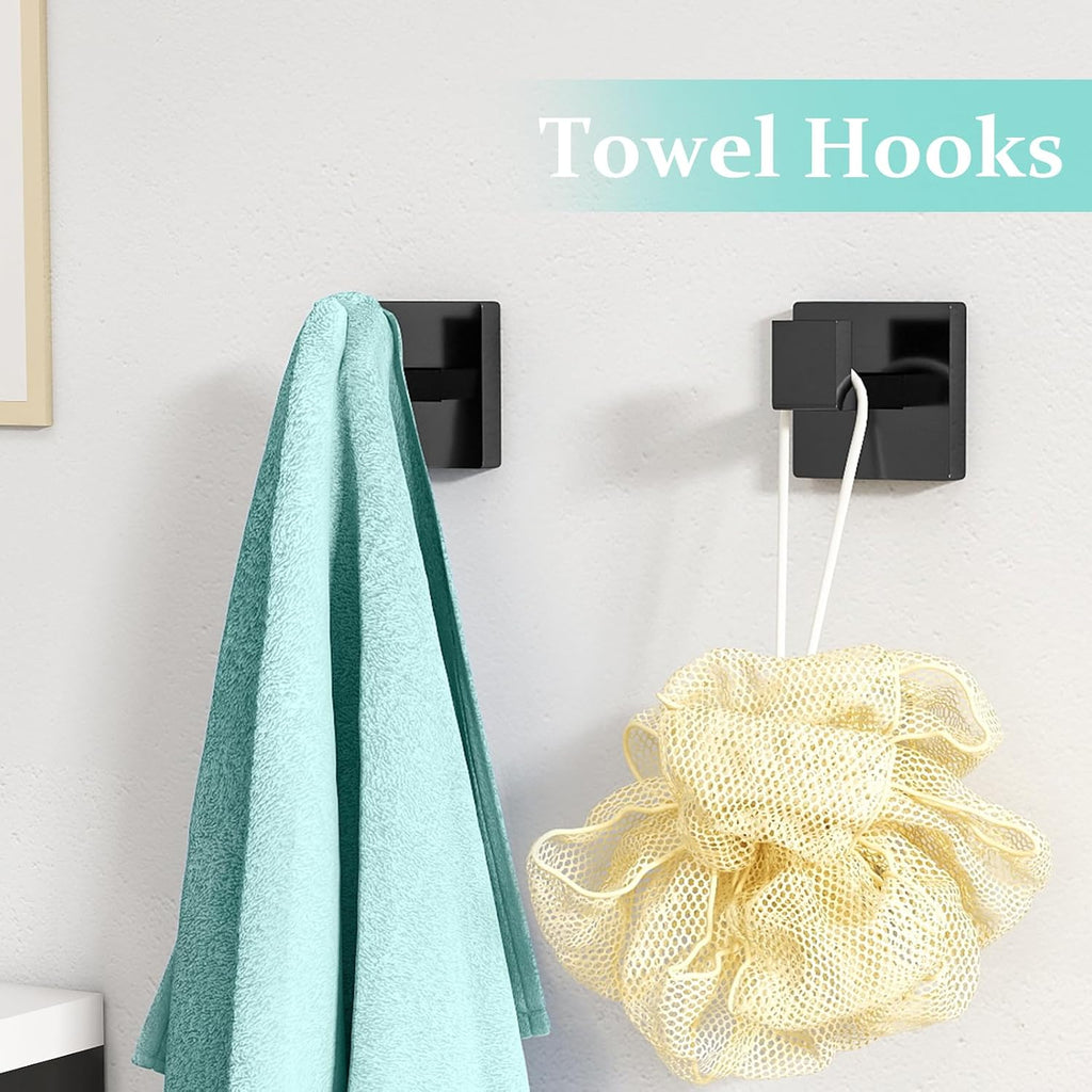 FEILERN 20-Piece Matte Black Bathroom Hardware Set, 24 Inch Bath Towel Bar Set, Stainless Steel Wall Mounted Towel Rack for Bathroom