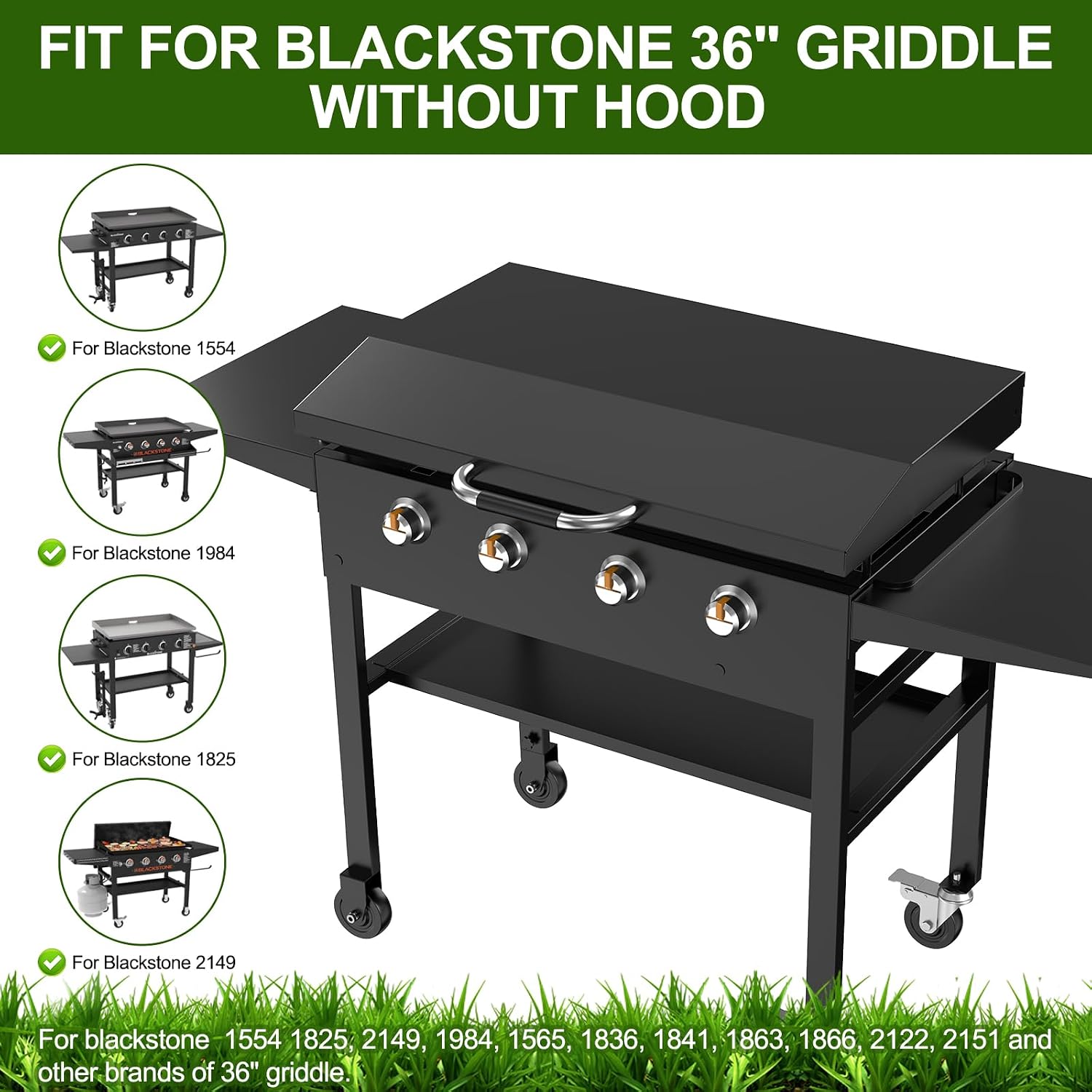Universal Back Hinged Lid with Durable Handle for 36' Griddles, Griddle Hard Cover Hood for Blackstone 36 Inch 2149 2122 1565 1554 1560 1899 1863 1825 1818 1836 1866 1841 and Other Brand 36' Griddle