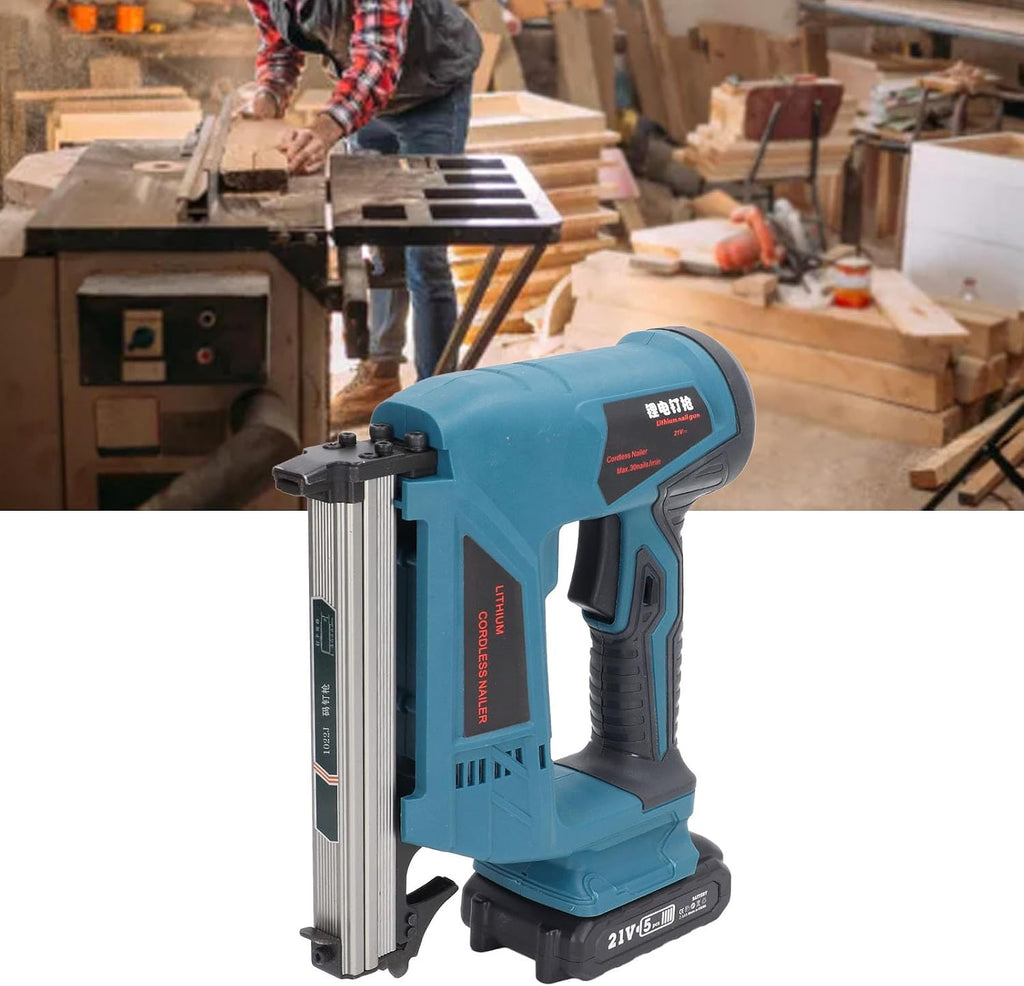 Electric Brad Nailer Kit Cordless Staple Gun for Carpentry and Woodworking Projects, US Plug 100‑220V