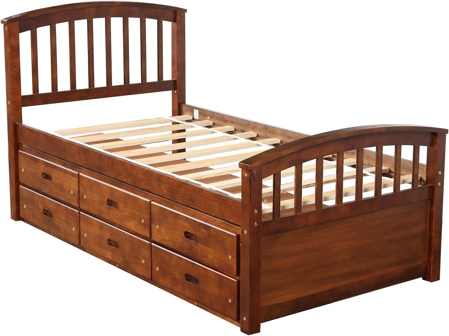 Merax Orisfur. Twin Size Platform Storage Bed Solid Wood Bed with 6 Drawers