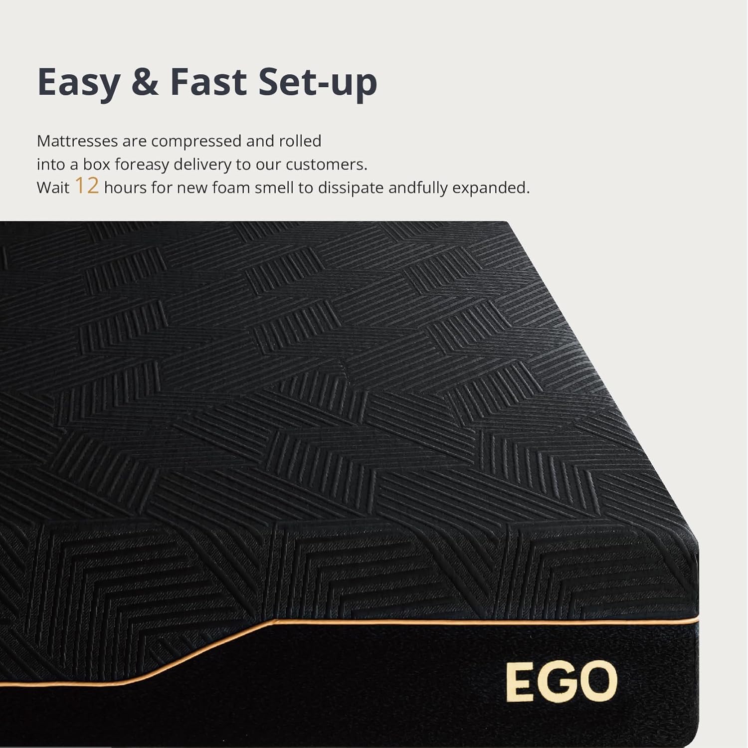 EGOHOME 14 Inch Twin XL Memory Foam Mattress for Back Pain, Cooling Copper Gel Bed in a Box, Foam Made in USA, CertiPUR-US Certified, Therapeutic Medium Firm,Daybed 38x80x14 Black