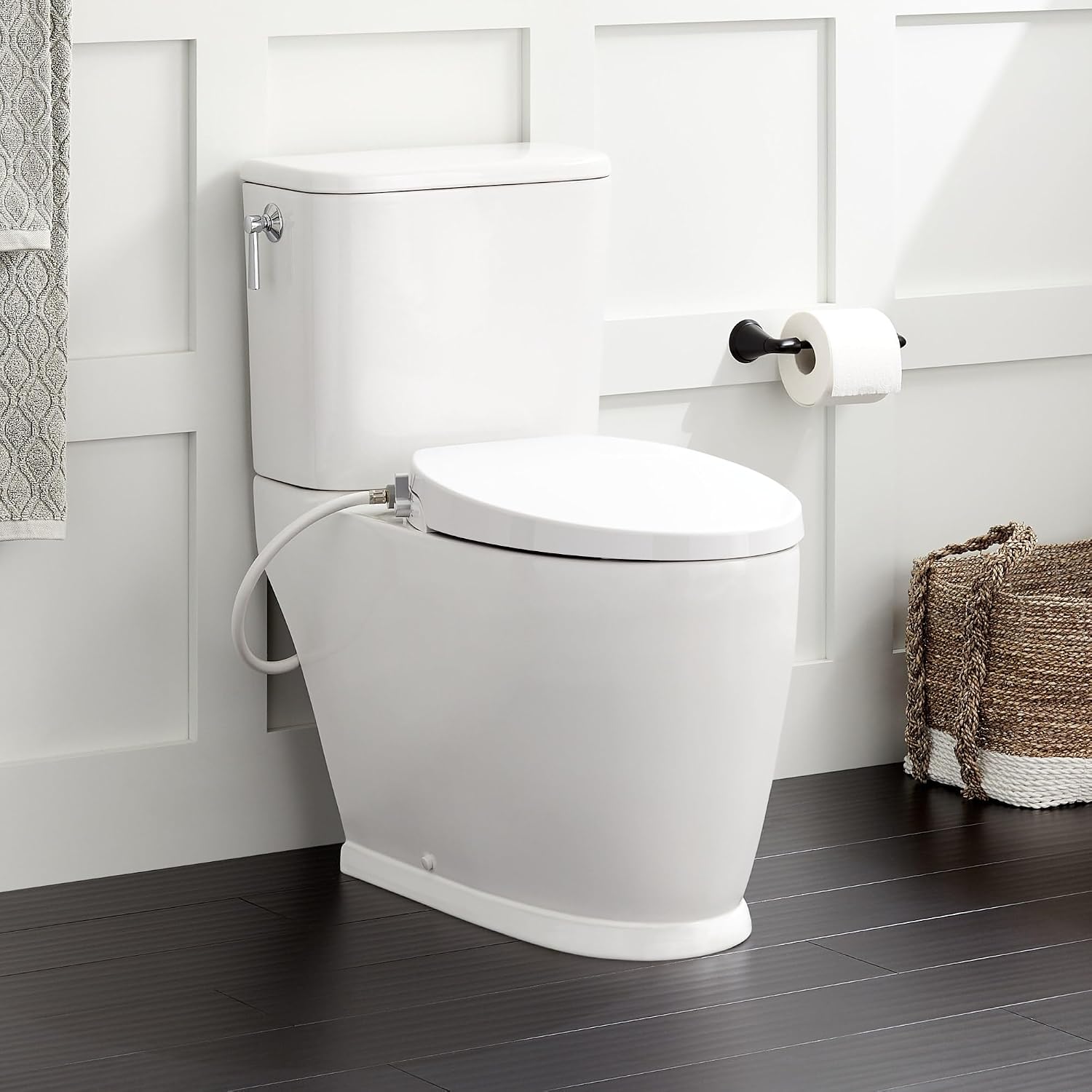 Signature Hardware 465206 Pendleton 1.28 GPF Two Piece Elongated Toilet - Bidet Seat Included - White