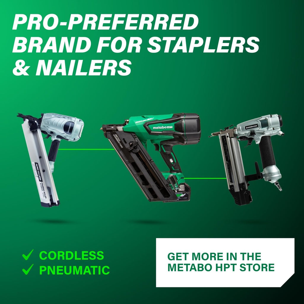 Metabo HPT 36V MultiVolt Cordless Metal Connector Nailer, Power Tool MultiVolt 36V 2.5 Ah Li-ion battery, Pro Tools Innovation Award Winner, Drives 1-1/2' to 2-1/2' Nails, 900 per Charge, NR3665DA