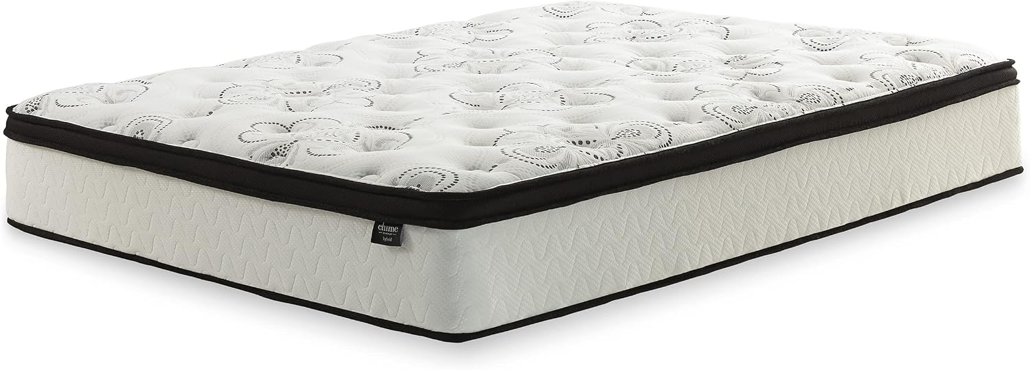 Signature Design by Ashley Chime 12 Inch Hybrid Full Mattress, Memory Foam with Lumbar Support, High-Density Foam & Pocketed Coils for Comfort & Back Support, Mattresses in a Box, Full Size