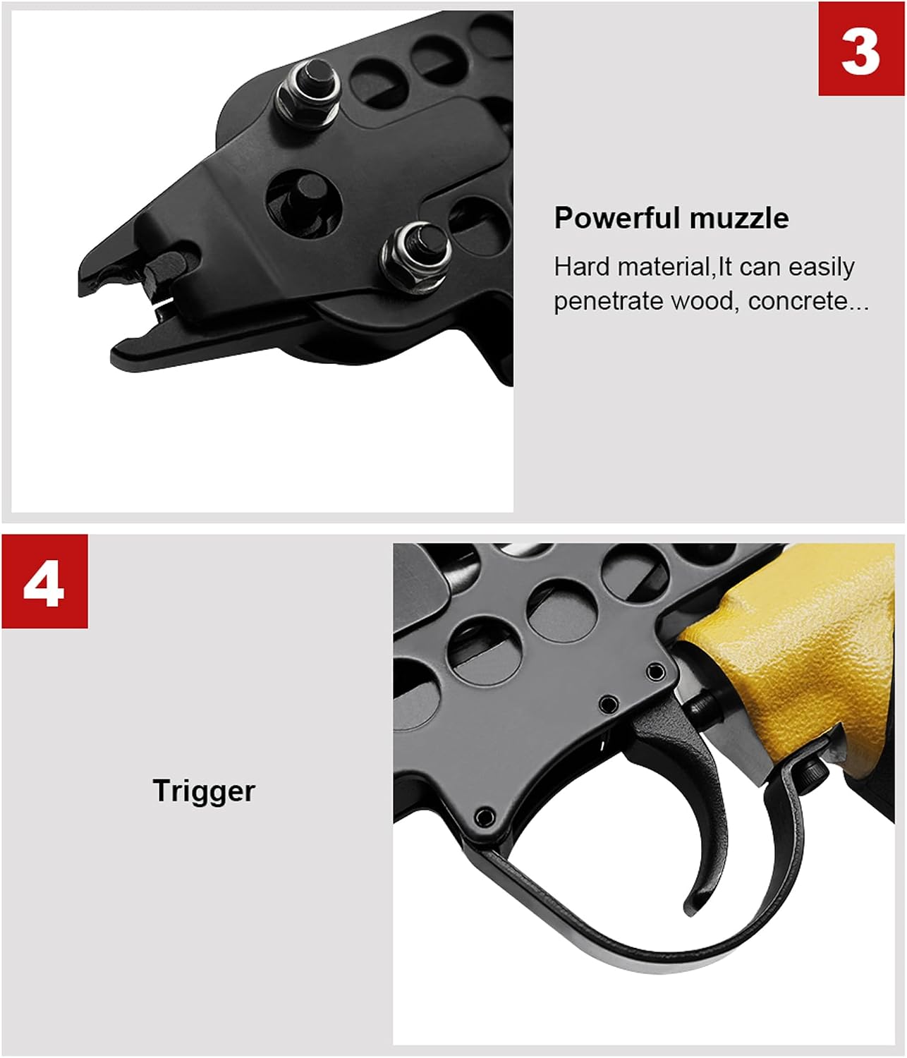 SC760C-I2 Pneumatic Hog Ring Gun, 16 Gauge 1/2' Crown Hog Ring Pliers, 2.6-3.6 mm Closure, Short Magazine Lightweight Air C Ring Stapler for Fencing, Upholstery, Pet Cages, and Bag Closing