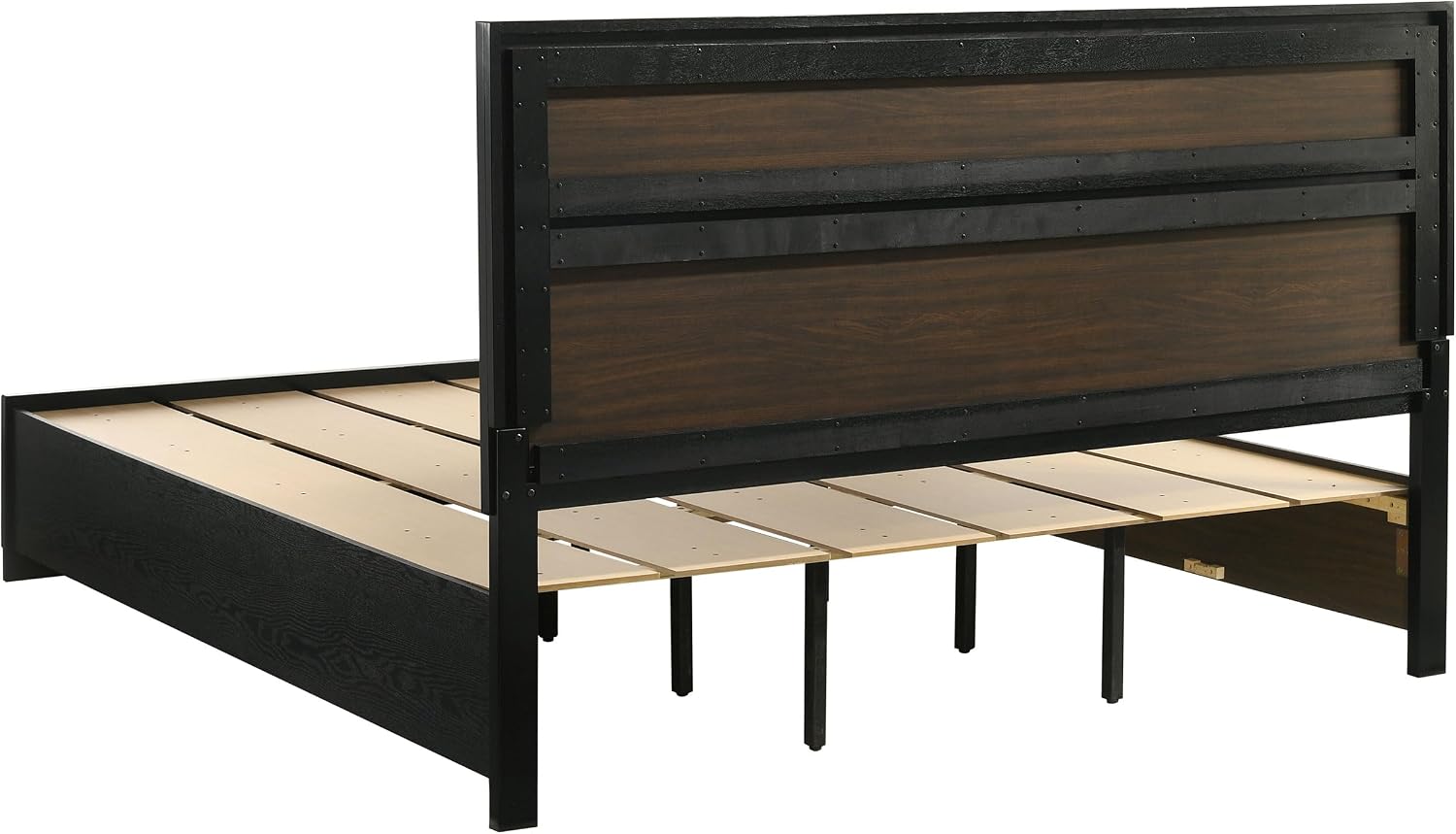 Coaster Home Furnishings Miranda Contemporary 5-Piece Bedroom Set Eastern King Size Storage Panel Bed Frame 50-inch Headboard Black 206361KE-S5