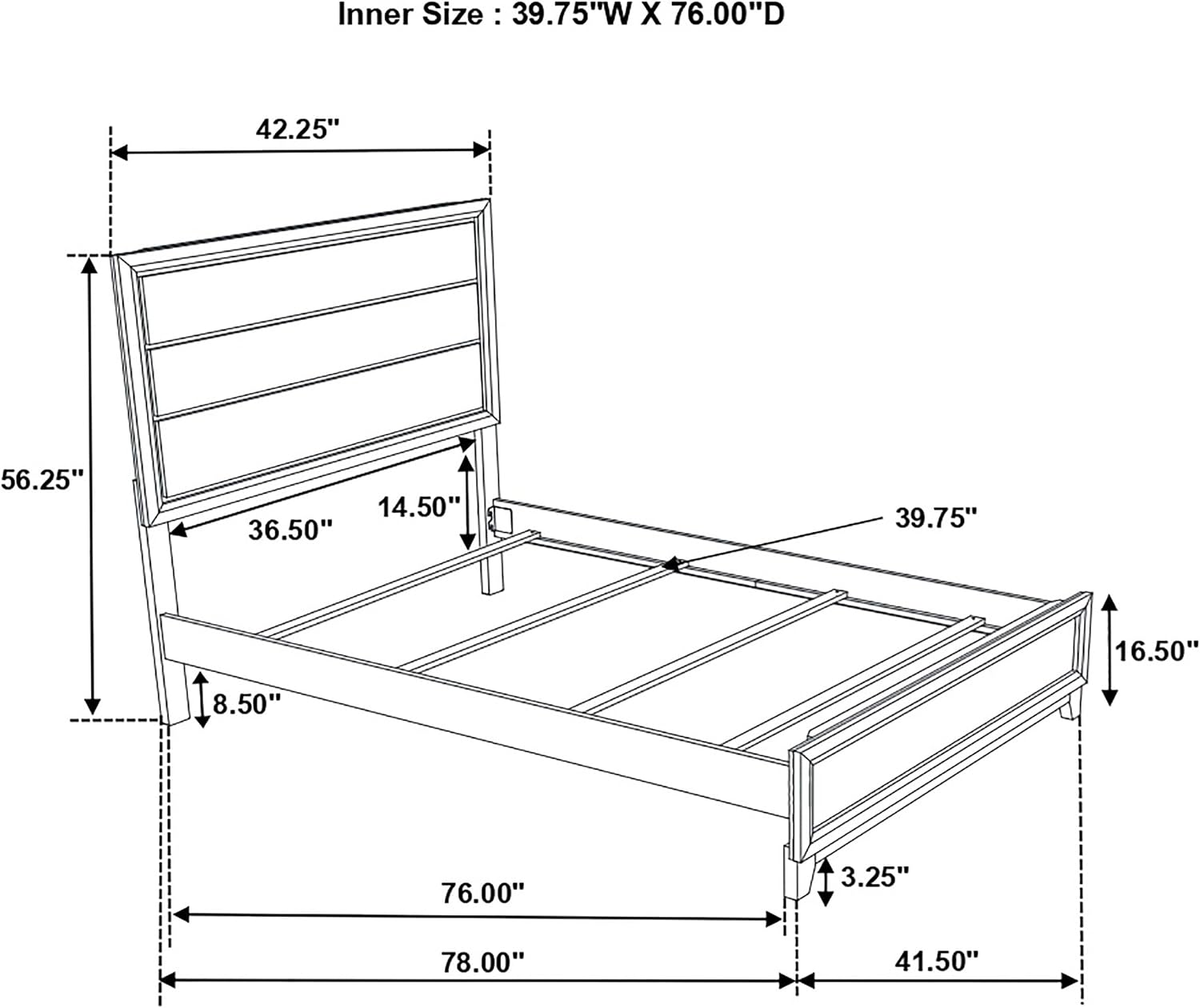 Coaster Home Furnishings - Watson - Wood - 4-Piece Bedroom Set with Panel Headboard and Groove Details - Bedroom - Twin Size - Gray Oak - 212421T-S4