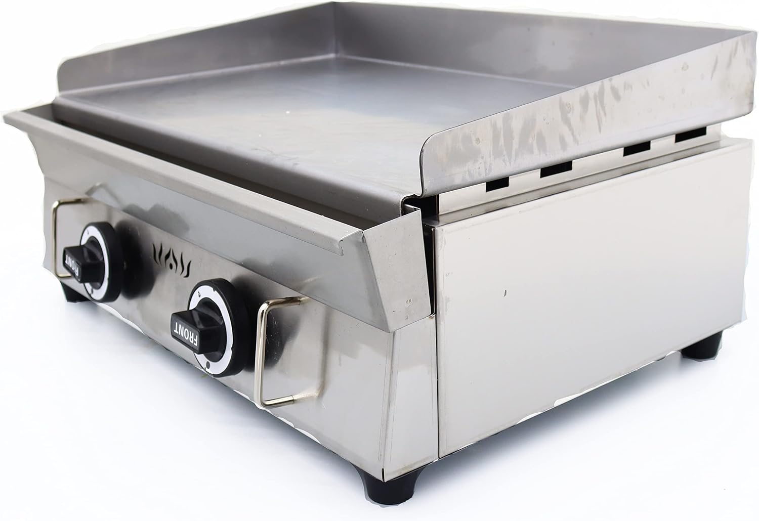 Commercial Griddle Countertop Griddle LPG Gas Grill Griddle Outdoor Flat Top Grill Griddle 2800Pa with Low Pressure Valve Adjustable Temperature 122°F-572°F (21.26x13.39in Hotplate)