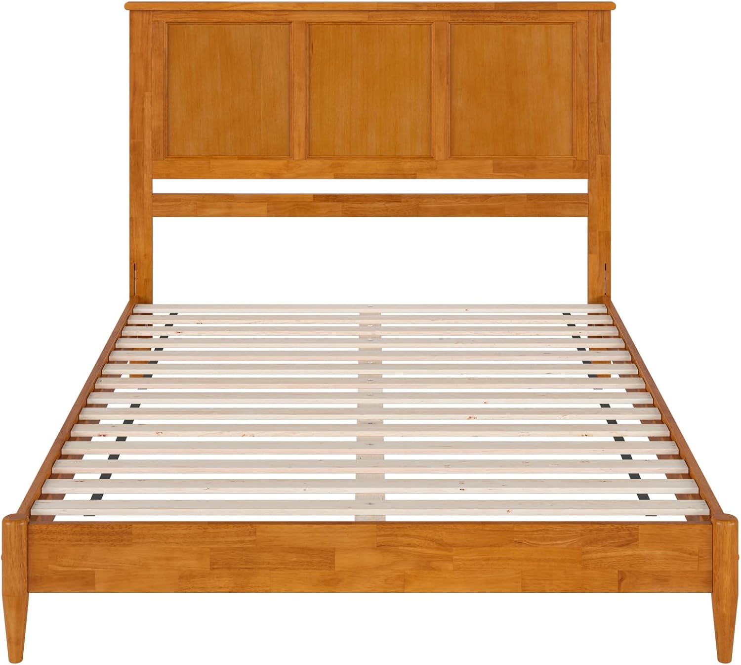 AFI, Charlotte Queen Solid Wood Low Profile Platform Bed, Light Toffee