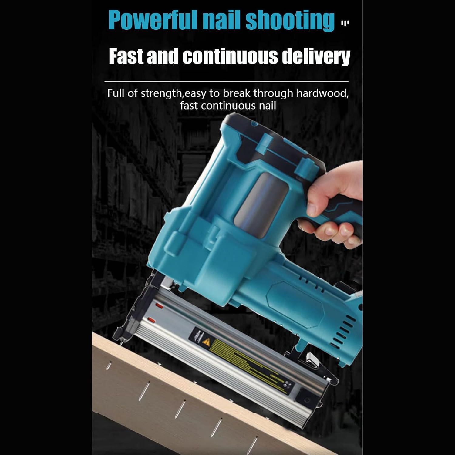 18V Brad Nailer Cordless, Battery Powered Electric Nail, Brushless Brad Nailer with 100PCS Nails, Straight and U Staple, for Woodworking, Home Carpentry