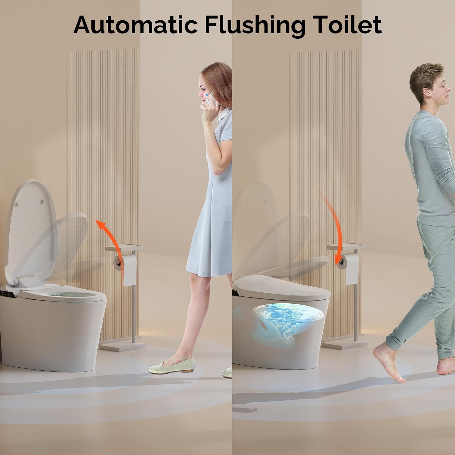 Smart Toilet with Bidet Built In, Luxury Bidet Toilet for Modern Bathrooms, Auto Open/ Close Lid, Heated Seat, Auto Flush, Warm Water Wash, Air Dryer, Deodorizer, Booster Pump Assisted Y001ZP