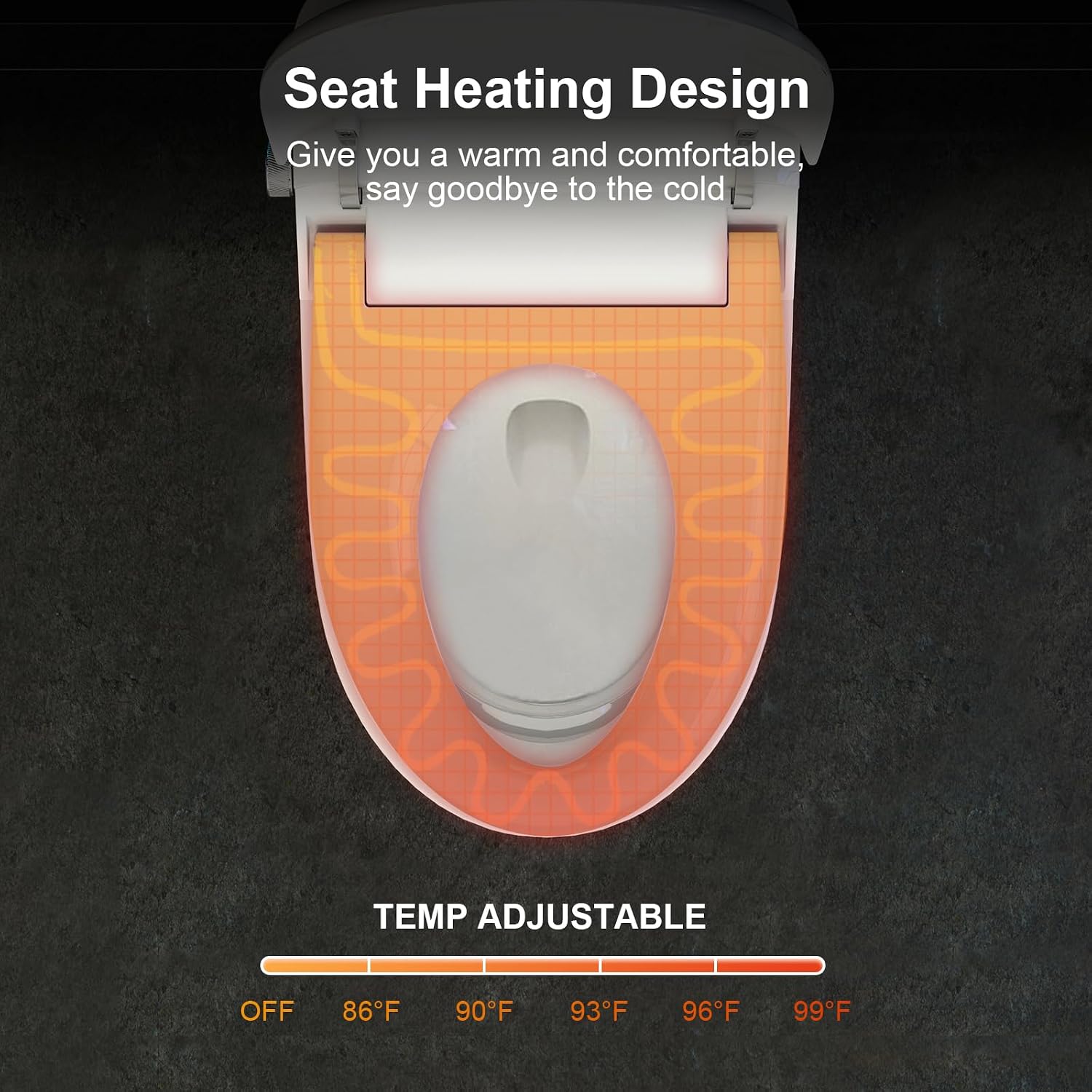 Smart Toilet with Bidet Built in, Auto Open Close & Auto Flush, Modern Elongated Tankless Toilet for Bathrooms with Heated Seat, Warm Water & Dryer, Foot Sensor and Night Light