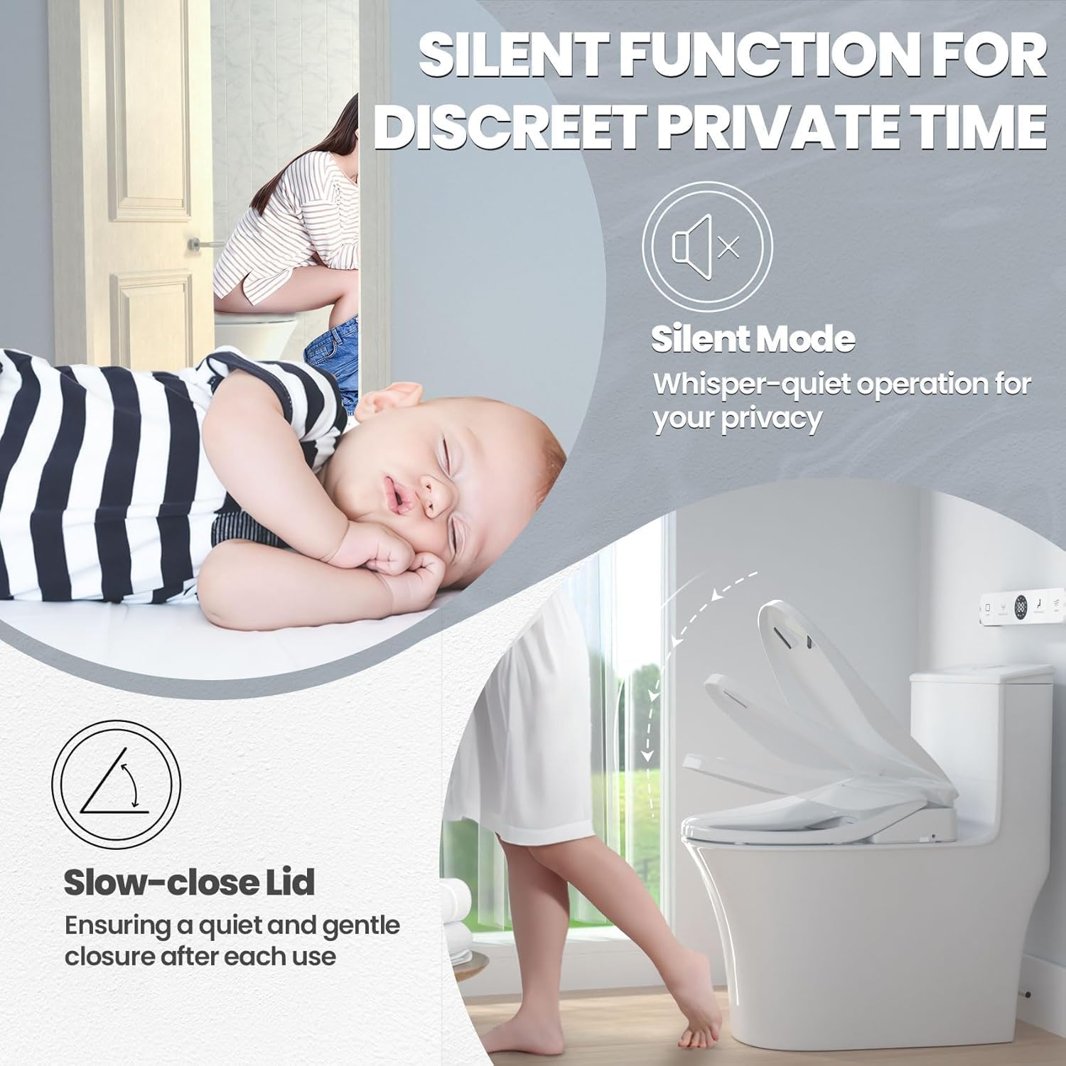 Bidet Toilet Seat Elongated,Electric Heated Bidet with Warm Water,Dryer,Remote Control & Multiple Spray Modes,Self-Clean Nozzle,Anti-Yellowing Material,for Women,Men,Pregnant & Elderly