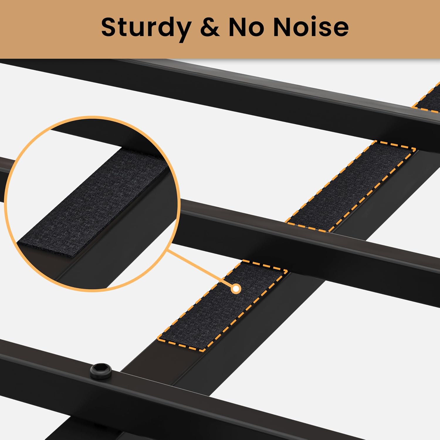 LIKIMIO King Bed Frame, Tall Industrial Headboard 51.2 ', Platform Bed Frame with Strong Metal Support, Solid and Stable, Noise Free, No Box Spring Needed, Easy Assembly, Black