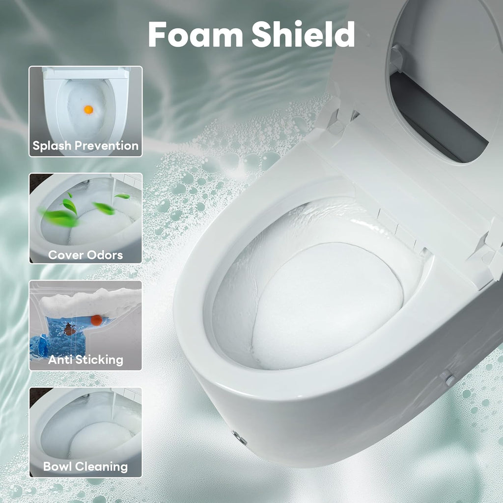 Casta Diva Smart Toilet with Bidet Built in, Auto Open/Close Lid,1000g MaP Flush, Heated Seat & Foam Dispenser, Foot Sensor Auto Flush, Blackout Flush, Bidet Toilet with Tank Built in (CD-K030PRO)