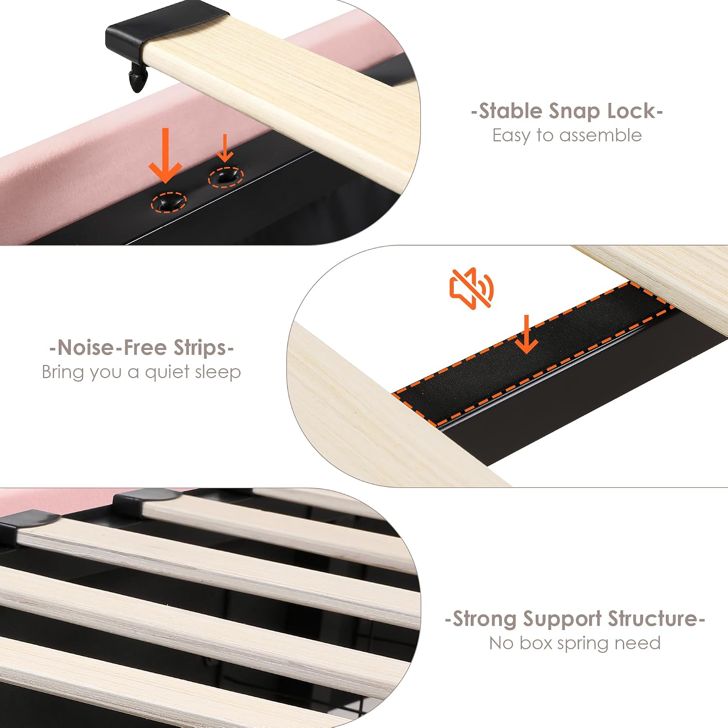 HIFIT Upholstered Full Size LED Bed Frame with Charging Station & 4 Storage Drawers, Velvet Crystal Button-Tufted Wingback Headboard, Princess Platform Bed Frames for Girls, No Box Spring Needed, Pink