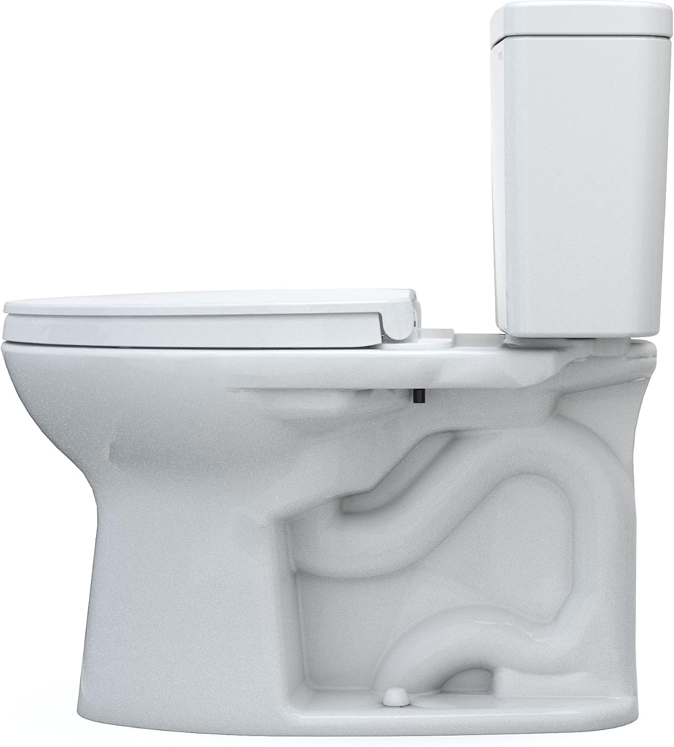 TOTO Drake Two-Piece Elongated 1.28 GPF TORNADO FLUSH Toilet with CEFIONTECT and SoftClose Seat, WASHLET+ Ready, Cotton White - MS776124CEG#01