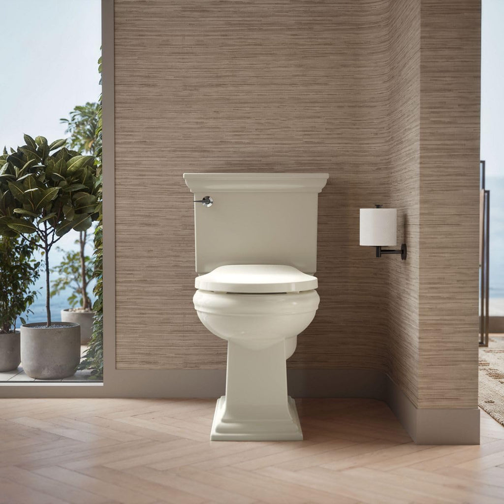 Kohler K-28005-96 Drift ReadyLatch Quiet Close Round Toilet Seat, Biscuit (Pack of 2)