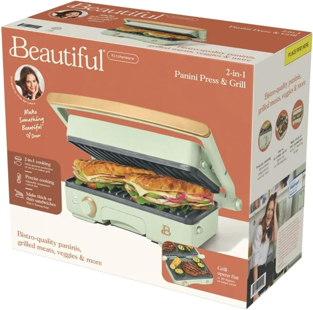 Panini Press Indoor Grill 2-in-1 Electric Contact Grill with Removable Nonstick Plates, 1200W Adjustable Temperature Sandwich Maker