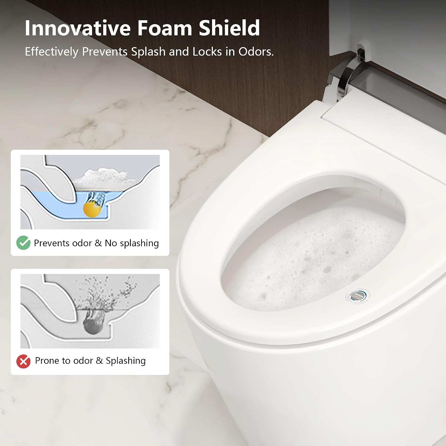 DeerValley Smart Toilet with Bidet Built in, Voice Control, Spa Wash, Auto Open/Close, Pump Assisted, Water Filter, Foam Shield, Dryer, Deodorization, ADA Height Japanese One-Piece Toilet for Bathroom