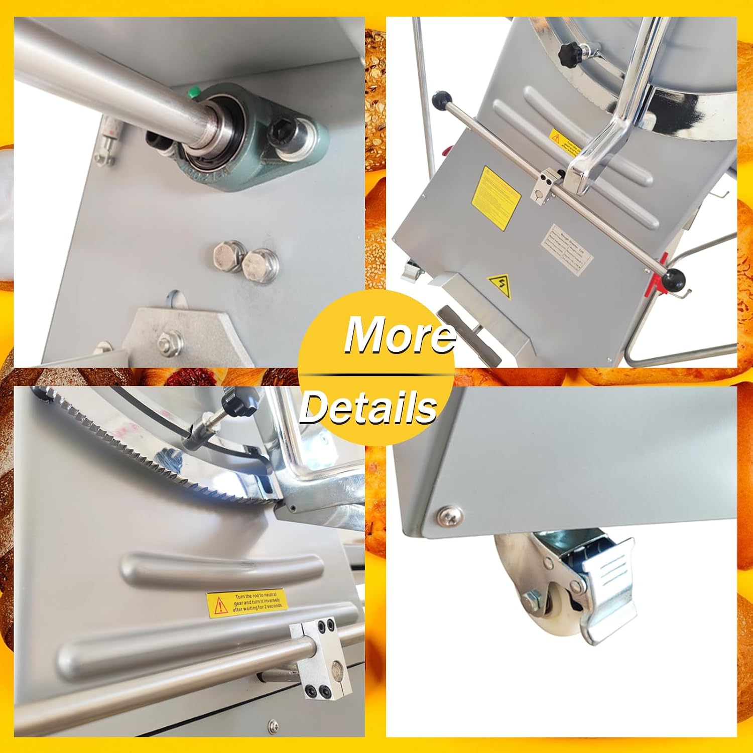 Commercial Electric Dough Sheeter Machine Stainless Steel Vertical Foldable Design 82.3'x19.7' Conveyor Belt 0.04-2' Adjustable Thickness for Croissant Pastry Bakery Canteen 110V