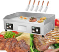 Commercial Electric Griddle for Grilling Bacon Steak Pancakes, Stainless Steel Electric Flat Top Grill with 5 Frying Spatula, Burger Bacon Grill Plate and Warme，4400W