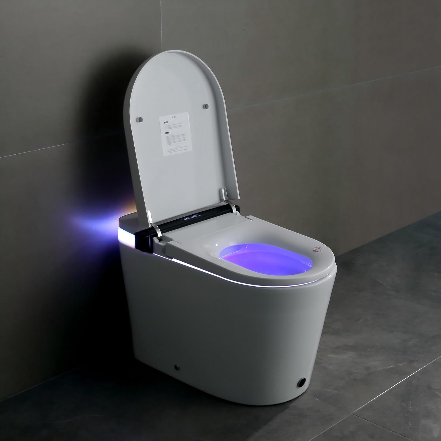 Tankless Smart Toilet with Bidet Built-In Ultimate Model Auto Open/Close Seat Foot Sensor LED Display Night Light Revolving Lamp Warm Water & Dryer Adjustable Temp Side Knob (S21G)