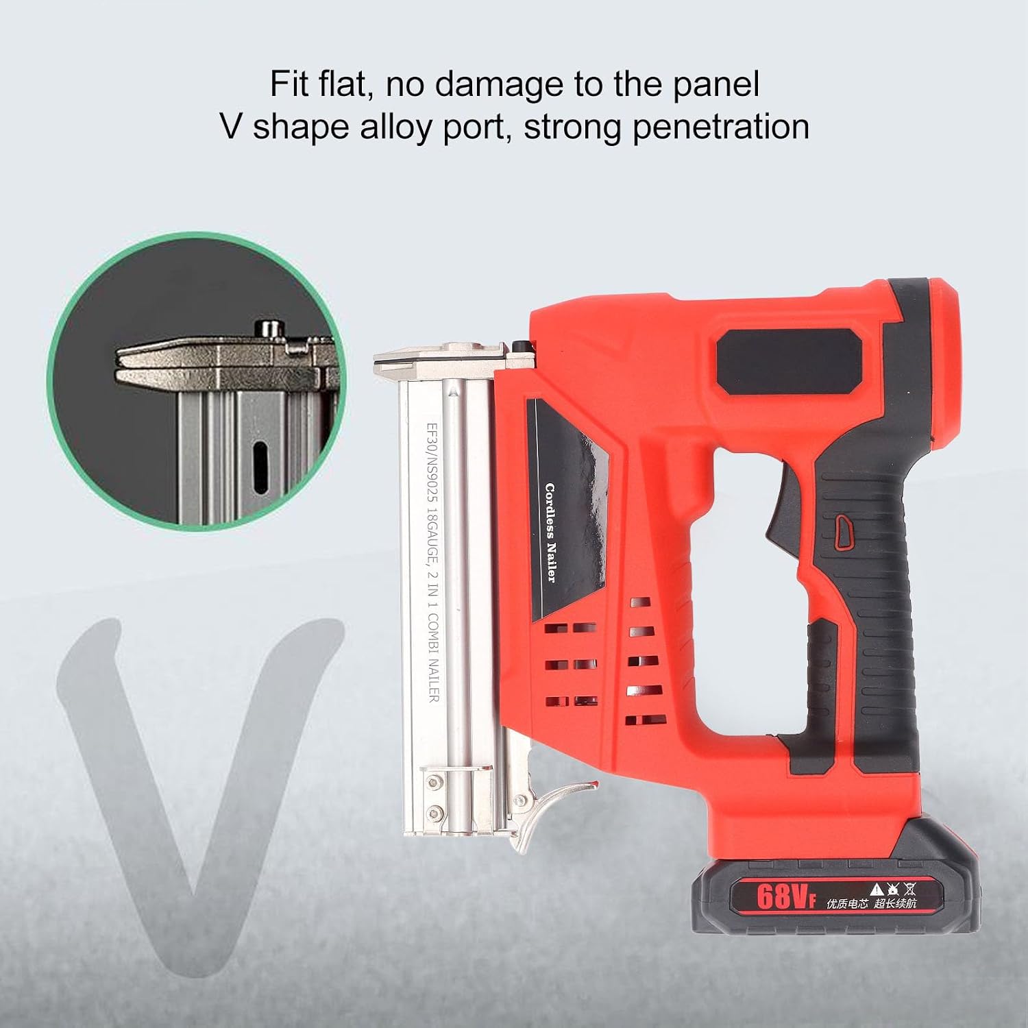 2 in 1 Cordless Brad Nailer Kit Cordless Fast Firing Multifunctional High Efficiency Battery Powered Electric Staple Gun Nail Gun for Home Woodworking DIY Project