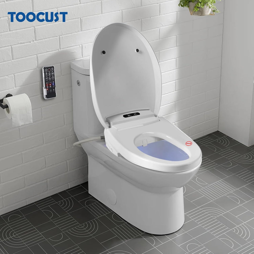 Electric Bidet Toilet Seat, Heated Toilet Seat Elongated with Instant Warm Water & Dryer, Feminine & Front Rear Wash, Wireless Remote, Self-Clean Nozzle, Slow Close Lid, Upgraded Silent ECO