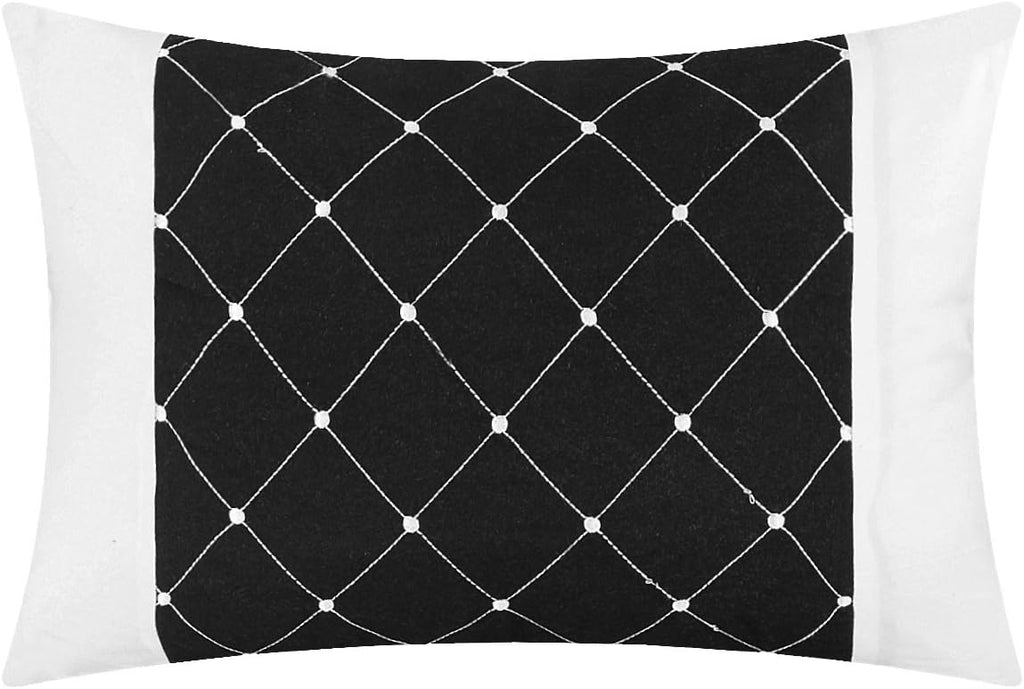Chic Home CS2119-AN Cheryl 10 Piece Comforter Complete Bag Pleated Ruched Ruffled Bedding with Sheet Set, King, Black