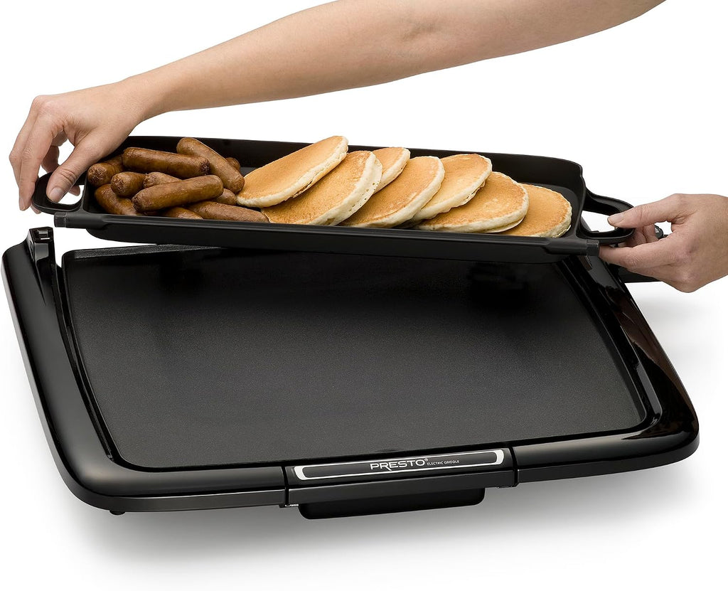 Presto 07023, Cool-touch electric Griddle/Warmer Plus & 19' X 15' 07073 Electric Tilt-N-fold Griddle, 19', Black