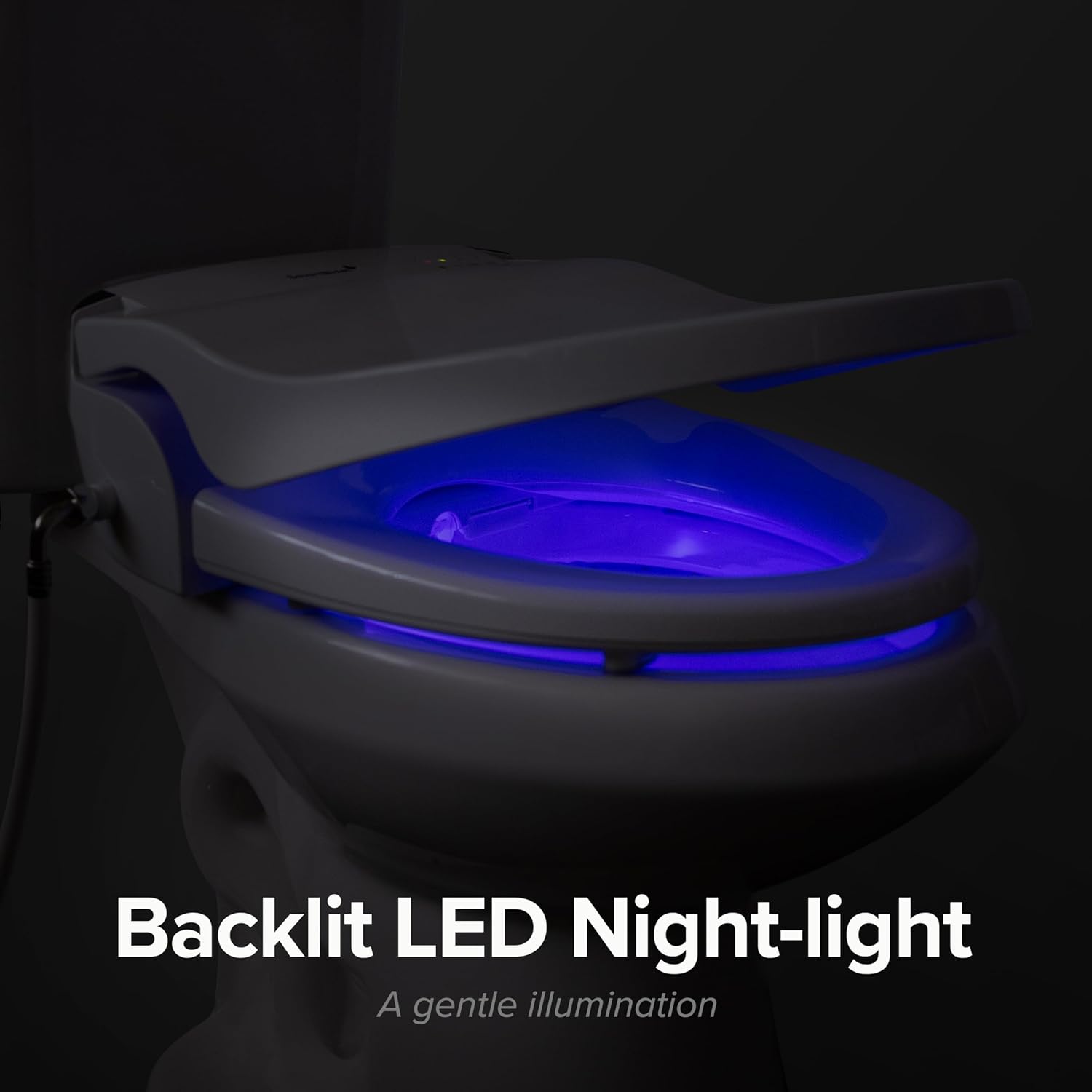 SmartBidet® SB-2400 Advanced Electric Smart Bidet Slim Profile Seat in Elongated White with Remote Control, LED Night Light, Stainless Steel Nozzle, Heated Seat, Warm Dryer